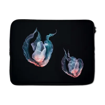 Produktbild von MuchoWow® Laptop Hülle 17 Zoll Laptoptasche Quallen - Meerestiere - Schwarz - Zipper - Schutzabdeckung