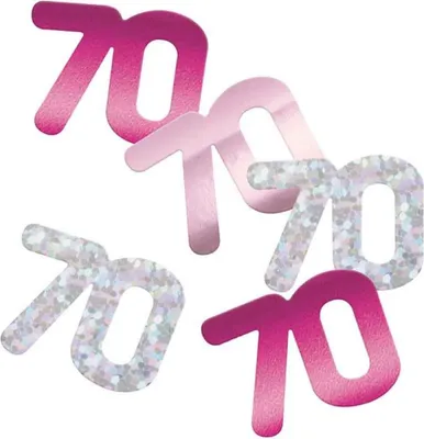 Produktbild von Konfetti rosa pink silber Zahl 70