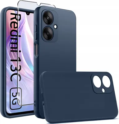 Zdjęcie produktu dla Etui do Xiaomi Redmi 13C 5G silikonowe MATOWE + Szkło ochronne 9H