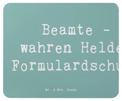 Produktbild von Mr. & Mrs. Panda Mauspad Spruch Beamtin Heldin - Meeresbrise - Geschenk, Beamte, pc, mousepad, Freundin, Berufsleben, Geburtstag, Formulardschungel, Mouse Pad, Berufe