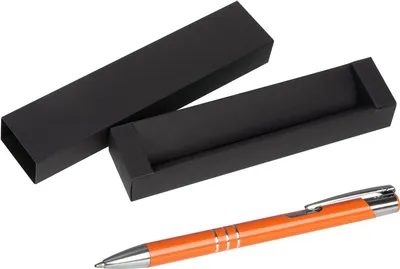 Produktbild von Kugelschreiber aus Metall / mit Pappetui / Farbe: orange (matt)