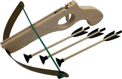 Produktbild von Kleine Kinder-Armbrust aus robuster Buche – 29 cm, inkl. 3 Bolzen mit Saugnapf
