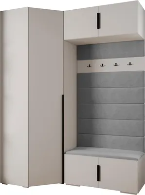 Produktbild von MEBLE KRYSPOL Inova 1 Möbelset Garderobe, 236,7x181,7x47cm - Weiß, Manila 16, Schwarz