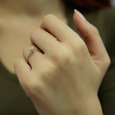 Produktbild von 0,21 Carat Diamant Solitär Ring Antragsring 14 Karat Weißgold