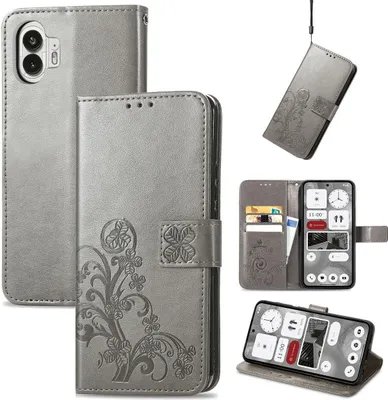 Produktbild von König Design Hülle kompatibel mit Nothing Phone 2 Kunstleder Handyhülle - Handy Case Grau
