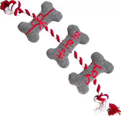Produktbild von Nobby Xmas Stoffknochen mit Seil 51 cm