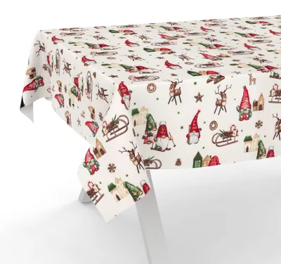 Produktbild von Tischdecke abwaschbar 240x140 cm Weihnachtszwerg wetterfest Outdoor ANRO