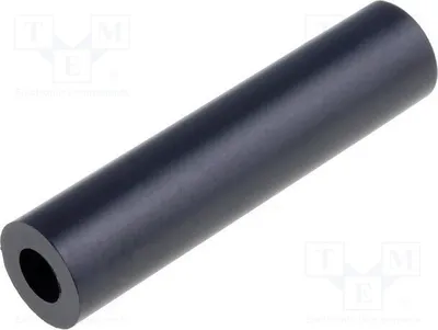 A black cylindrical spacer sleeve is shown against a white background.
