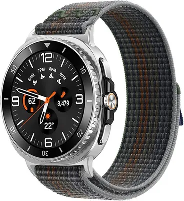 Produktbild von Für Samsung Galaxy Watch 8 / 8 Classic Nylon Armband mit Klettverschluss Grau