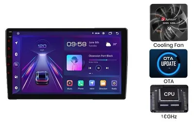 Image de Système audio de voiture, écran tactile, lecteur multimédia, compatible avec la Polo Mk5 (type 6R/6C) de 2009 à 2017, ventilateur de refroidissement intégré, navigation GPS Android, modèle V1 Plus (2 Go de RAM, 32 Go de stockage)