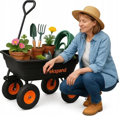 Produktbild von Bollerwagen - Handwagen faltbar - Gartenwagen 3in1 - Schwarz - 90L - Robuste Konstruktion - Hohe Tragfähigkeit bis 250kg