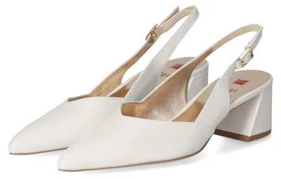 Image de Escarpins à brides pour femmes Högl, couleur blanche, en cuir lisse, taille : 37,5