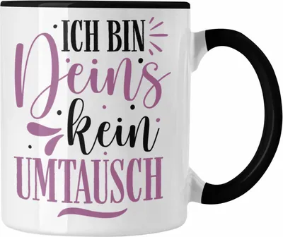 Produktbild von Trendation -  Tasse für Freund Geschenk mit Sprüchen Valentinstag Kaffeetasse Spruch Ich Bin Deins (Schwarz)