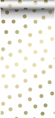 Obrázok produktu pre Origin Wallcoverings tapety bodky biela a zlatá 53 cm x 10,05 m