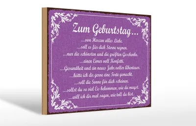 Produktbild von Holzschild Spruch 30x20cm zum Geburtstag alles Liebe