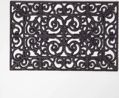 Produktbild von HOMESCAPES Viktorianische gemusterte Fußmatte, 70 x 45 cm, schwarz
