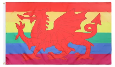 Flagge Wales Regenbogen-Drache 150x90 cm Polyester 100D