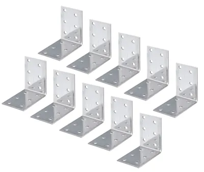 Zdjęcie produktu dla Alberts 820336 Kątowniki z otworami, stal nierdzewna, 60 x 60 x 40 mm, zestaw 10 sztuk