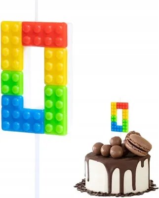 Immagine prodotto di Candela Di Compleanno Lego Numero 0 Colorata Per Festa Di Compleanno