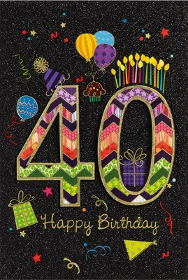Produktbild von 40. Geburtstag - Collage - Glückwunschkarte im Format 11,5 x 17 cm