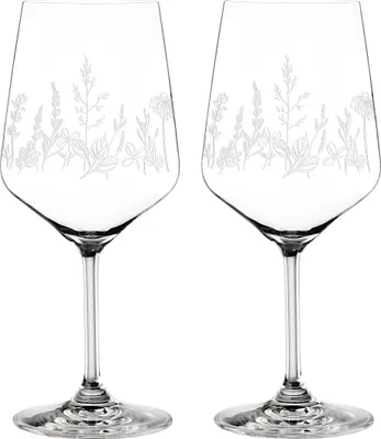Image de Nachtmann Tattoo Verre à vin/à eau Botanical White, set de 2, verre à vin, verre à long drink, verre en cristal, 630 ml, 105722