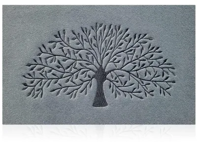 Image de Paillasson antidérapant pour intérieur et extérieur, dimensions 45 x 70 cm, couleur : bois et gris clair