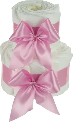 Produktbild von DIY Windeltorte selber bestücken | 2-stöckig rosa