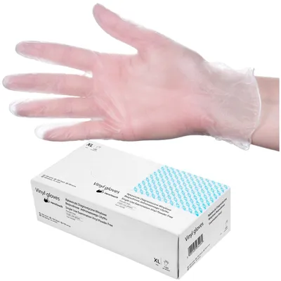 Zdjęcie produktu dla Rękawice winylowe medyczne diagnostyczno-ochronne - bezpudrowe - 100 sztuk - rozmiar XL