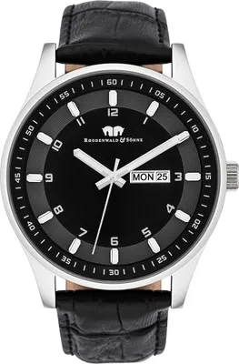 Produktbild von Rhodenwald   Söhne Armband-Uhr Couragian Silber Echtleder Schwarz 10010109