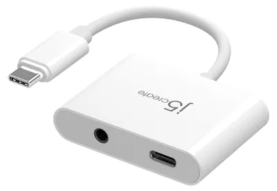 Immagine prodotto di j5create JCA122 - Adattatore da USB-C a jack per cuffie/ricarica - da 24 pin USB-C maschio a 24 pin USB-C, jack da 3,5 mm