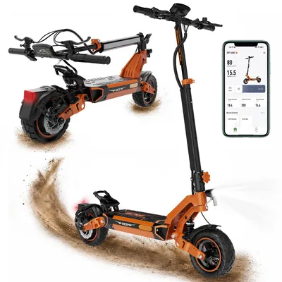 Produktbild von RCB D7Pro Elektroroller,E-Scooter mit Straßenzulassung (ABE), 120–140 km, 27Ah Akku, 500W Motor, 10" Flatproof-Reifen, Duale Stoßdämpfer, Faltbar, APP