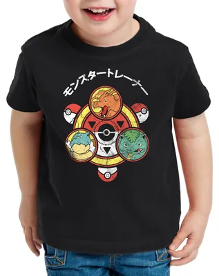 Produktbild von BaumwolleCloud Poke Monstertrainer Kinder T-Shirt Team Rot Blau Gelb Instinct Valor Mystic Gamer
