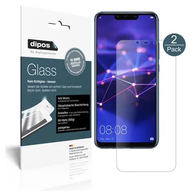 Produktbild von 2x Schutzfolie für Huawei Mate 20 Lite matt - Anti-Shock 9H Folie dipos Glass