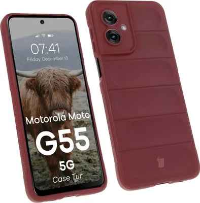 Produktbild von Robuste Handyhülle für Motorola Moto G55 5G, Bizon Case Tur, Burgunderrot