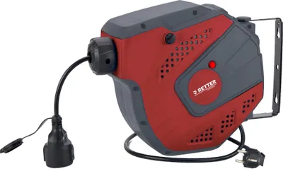 Produktbild von Automatische Kabeltrommel RTZ‑5201 15 m Strom + 1 m – Thermoschutz, Wandmontage, Schwenkbar, 230 V