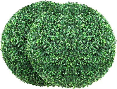 Obrázek produktu pro SucceBuy Umělé zimostrázové stromky z, výška 50,8 cm (2 kusy), kulovité umělé rostliny, celoroční odolné zelené dekorativní koule pro dvorek, balkon, zahradu, svatební a domácí dekorace