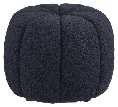 Immagine prodotto di Paisley - Pouf rotondo in teddy blu navy ø48x38 cm