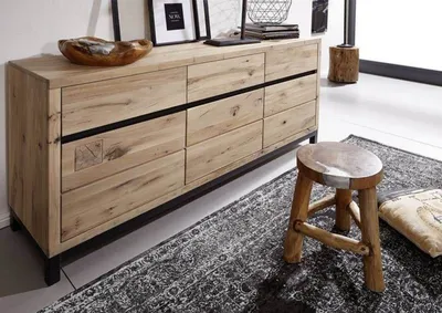 Produktbild von MASSIVMOEBEL24 Sideboard Wildeiche 175x45x85 bianco geölt VILLANDERS #208