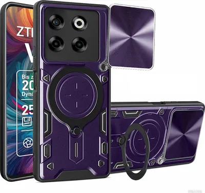 Produktbild von Outdoor Panzer Hülle für ZTE Blade V70 Handyhülle mit Slide Kameraschutz Ringhalter Bumper in Lila