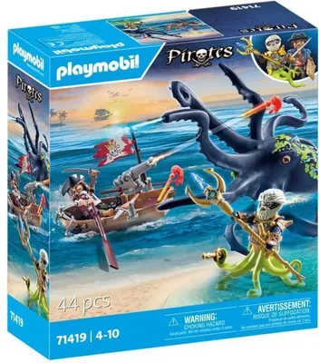 Produktbild von PLAYMOBIL Pirates, Pirat mit Riesenkrake, 71419, 44 Teile, Mehrfarbig, Ab 4 Jahren, Inklusive Kanone