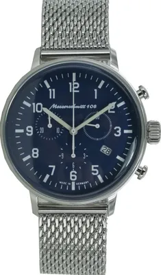 Produktbild von Aristo Herren Messerschmitt Uhr Chrono Fliegeruhr ME108-80M Milanaiseband