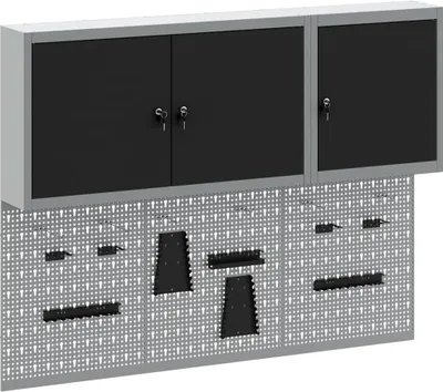 Produktbild von vidaXL Werkzeugschrank-Set 5 pcs Schwarz Pulverbeschichteter Stahl