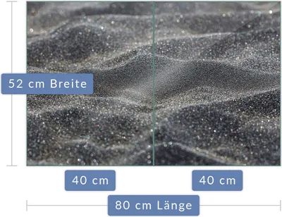 Produktbild von Herdabdeckplatte Abdeckung Glaskeramikfeld Abdeckplatte 2-Teilig 80x52 Grau Schutz