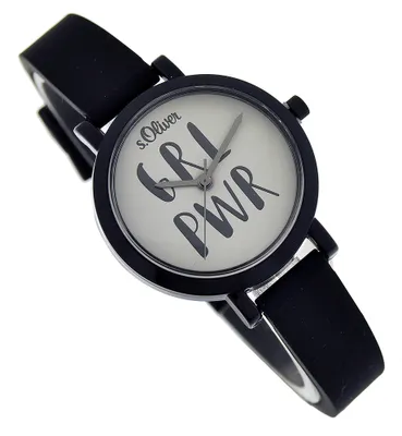 Produktbild von s.Oliver Mädchen Analog Quarz Uhr mit Silikon Armband SO-3767-PQ