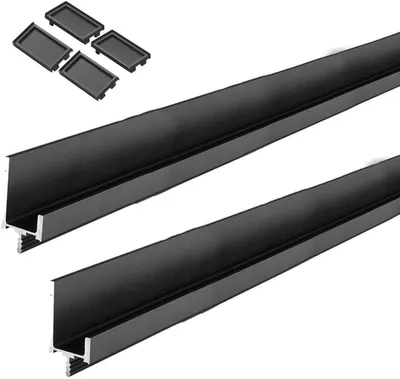 Dailygoods- Türgriffe 600mm - Aluminium Schwarz - Verborgene Ziehgriffe - Langlebig - Einfach zu Installieren - Modernes