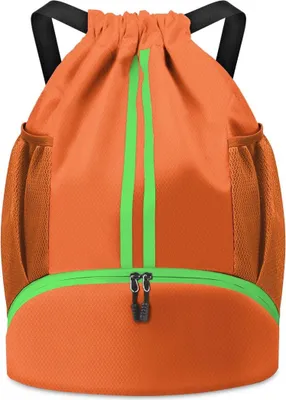 Image de Sac de sport Sac de sport Football Sac à dos Cordon de serrage Garçons Filles Maternelle Gym Entraînement Football Bleu