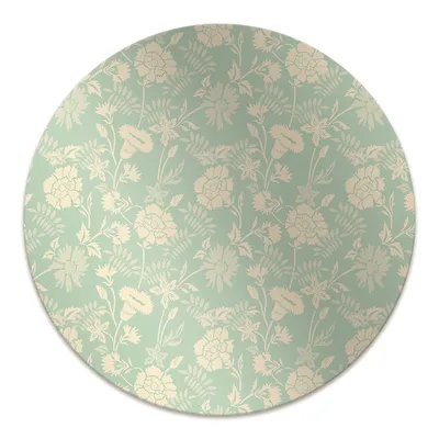 Produktbild von Rundmatte - Stuhlunterlage Bürostuhlunterlage - Rund Ø 100 cm - Bodenmatte - Fußmatte - weiße Blumen
