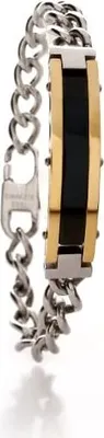 Produktbild von Männer Edelstahl Armband Mit IP Plating Gold Und Schwarz SB3050-/20.5cm