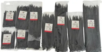 Produktbild von 1000tlg Kabelbinder Sortiment Set Industriequalität Schwarz UV-beständig