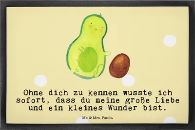 Produktbild von Mr. & Mrs. Panda Fussmatte Avocado Kern rollt 40 x 60 cm - Gelb Pastell - Geschenk, Bodenvorleger, Geburtstag, Schmutzmatte, fußmatte, Avocados, Baby, Schmutzfangmatte
